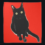 Black Kitty Cat Red Bandana<br><div class="desc">Bandana</div>