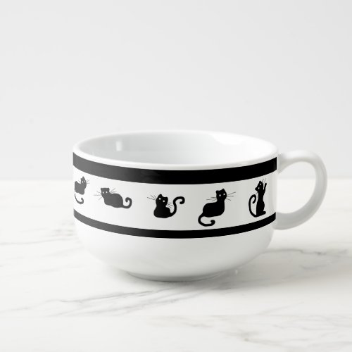 Black Kitty Cat Soup Mug