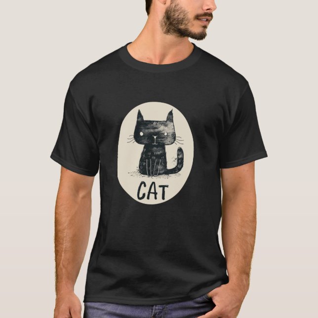 Black Kitty for Cats and Pets Fans T-Shirt (Front)