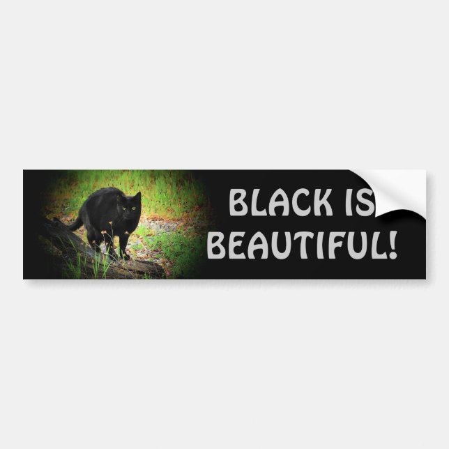 Black (Kitty) is Beautiful Bumper Sticker (Front)