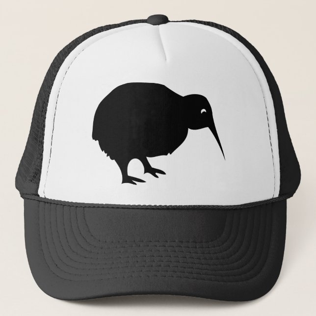 black kiwi trucker hat (Front)
