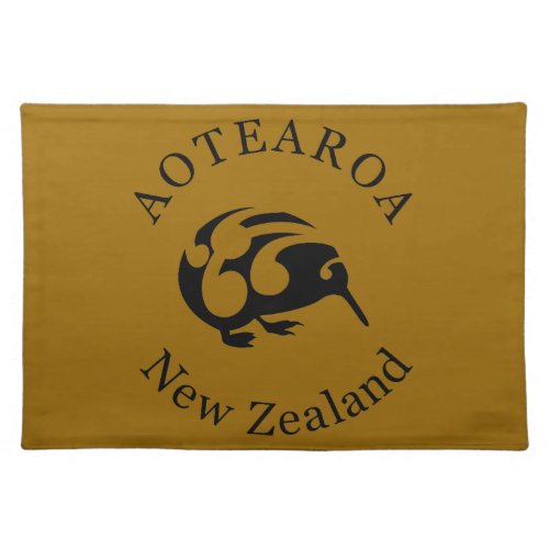 Black KIWI with Koru Cloth Placemat