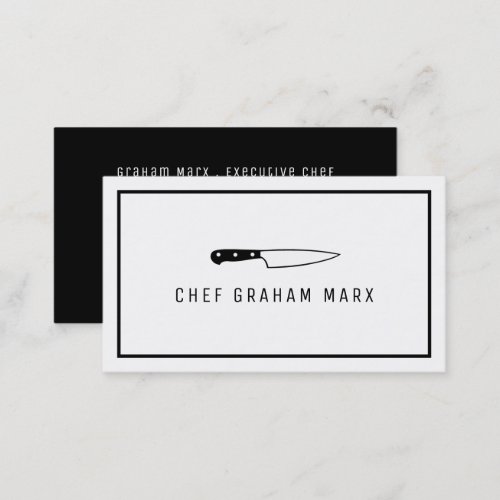 Black Knife Modern Gourmet Chef Cooking Business Card