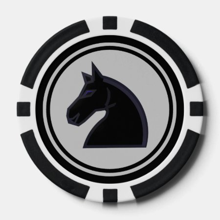 Black Knight Chess Piece Poker Chips