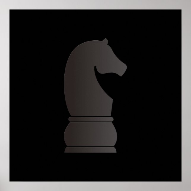 Black knight chess piece poster (Front)