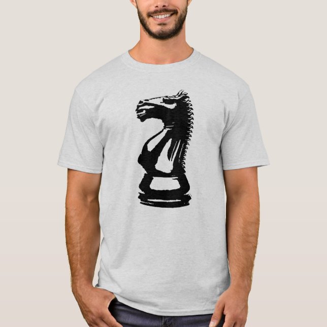 Black Knight Chess Piece T-Shirt (Front)