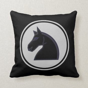 Black Knight Horse Chess Piece Throw Pillow by Chess_store at Zazzle