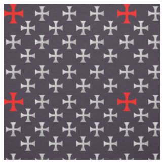 Black Knights Templar Masonic silver red vintage Fabric