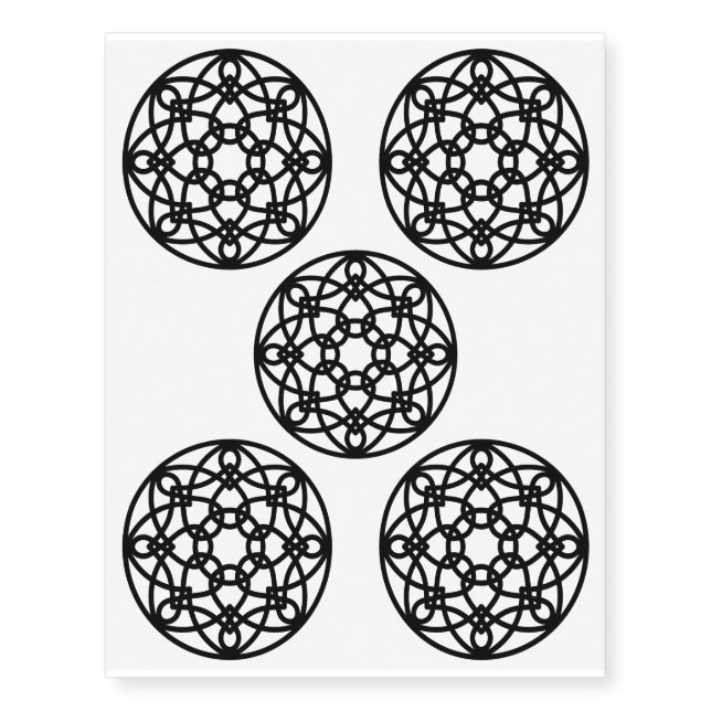 Black Knot Mandala Temporary Tattoos (Front)