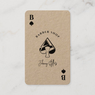 Black kraft Ace of spades barber shop Business Card