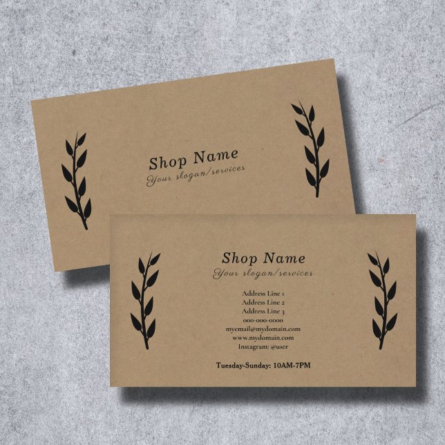 Black, Kraft & Rustic Business Card (Black, Kraft & Rustic Business Card)