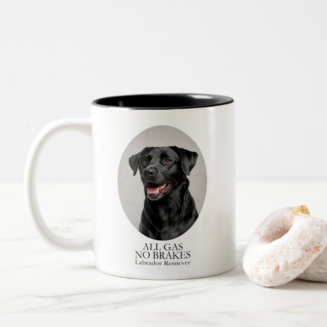 Black Lab All Gas No Brakes Mug (With Donut)