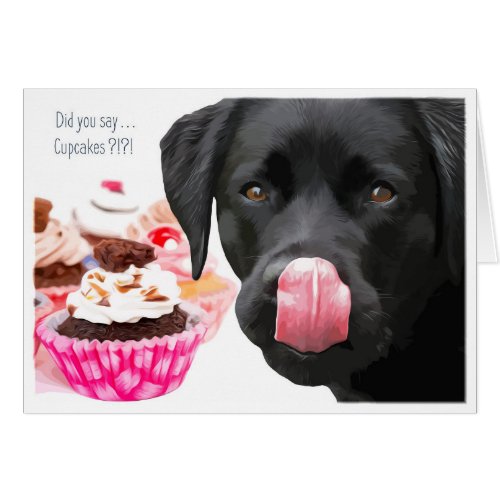 Black Lab All Occasion Card _ Cupcake Cards