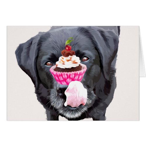 Black Lab All Occasion Card _ Cupcake Cards _ Dog