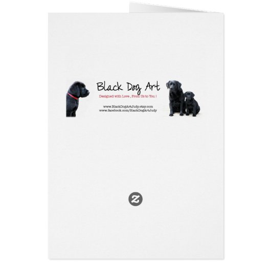 Black Lab All Occasion Card - Dog Cake Birthday (Back)