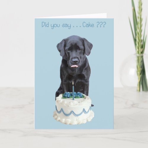 Black Lab All Occasion Card _ Dog Cake Birthday