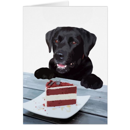 Black Lab All Occasion Card _ Dog Cake Birthday