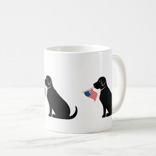 Black Lab American Flag Patriotic USA Coffee Mug