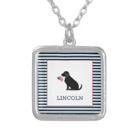 Black Lab American Flag Pet Family Name Patriotic