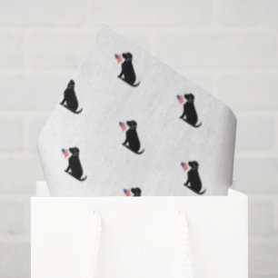 Black Lab American Flag USA Preppy Pet Love Tissue Paper
