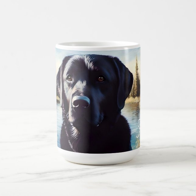 Black Lab and Lake Coffee Mug (Center)