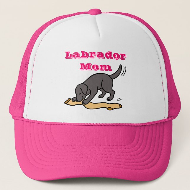 Black Lab and Stocking Trucker Hat (Front)