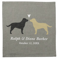 Black Lab and Yellow Lab Wedding with Custom Text