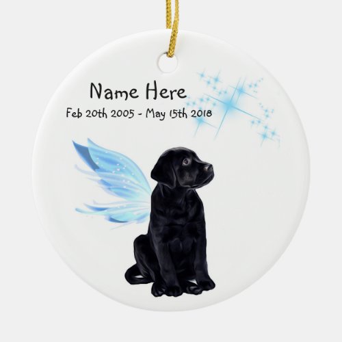 Black Lab Angel _ Christmas Memorial Ornament