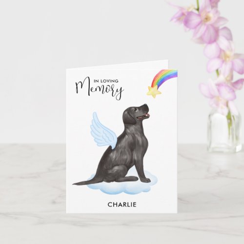 Black Lab Angel Dog Personalized Pet Loss Sympathy Card