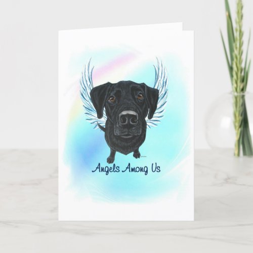 Black Lab Angel Dog Pet Loss Card