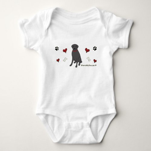 black lab baby bodysuit