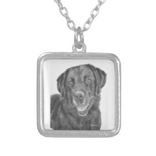 Black Lab Bandit Silver Plated Necklace
