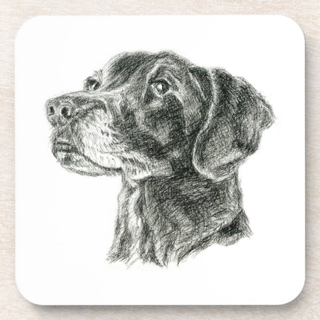 Black Lab Beverage Coaster (Front)