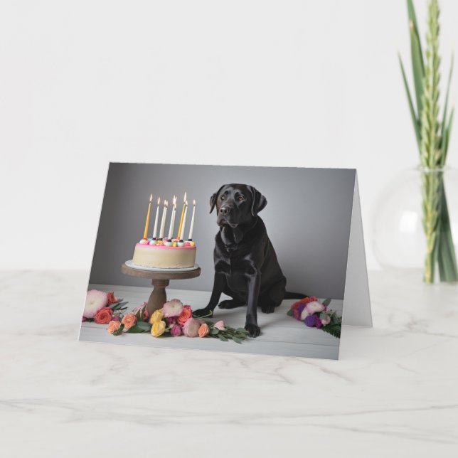 Black Lab Birthday Card (Front)