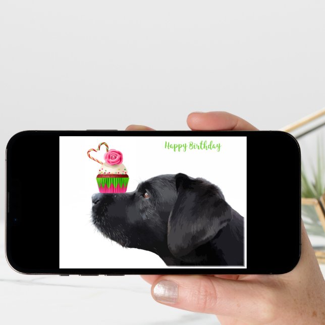 Black Lab Birthday Card - Dog Birthday (Front Digital)