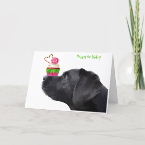 Black Lab Birthday Card _ Dog Birthday