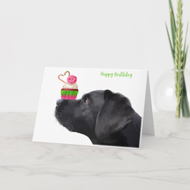Black Lab Birthday Card - Dog Birthday (Front)