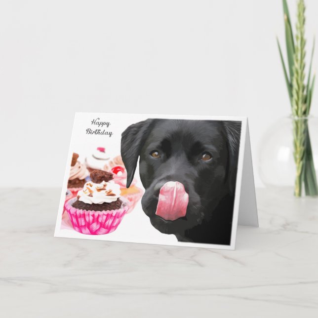 Black Lab Birthday Card - Dog Birthday (Front)