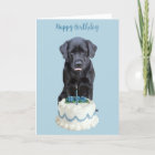 Black Lab Dog Tipping Head Wishing Happy Birthday Card | Zazzle.com