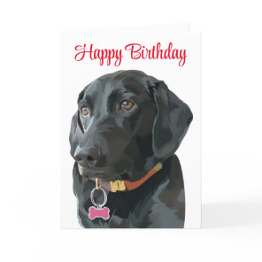 Black Lab Birthday Puppy Dog Labrador Retriever Card