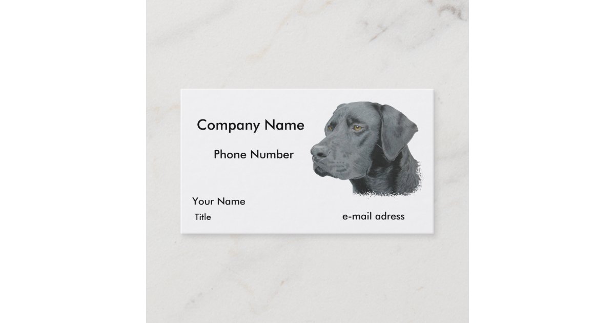 Black Lab Business Card Zazzle