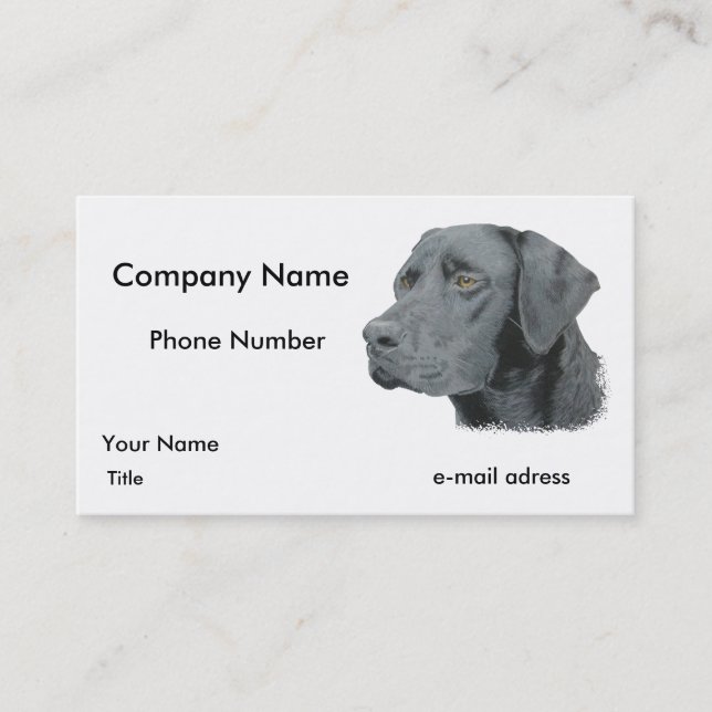 Black Lab Business Card (Front)