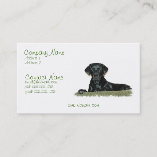 Customizable Black Lab Business Card