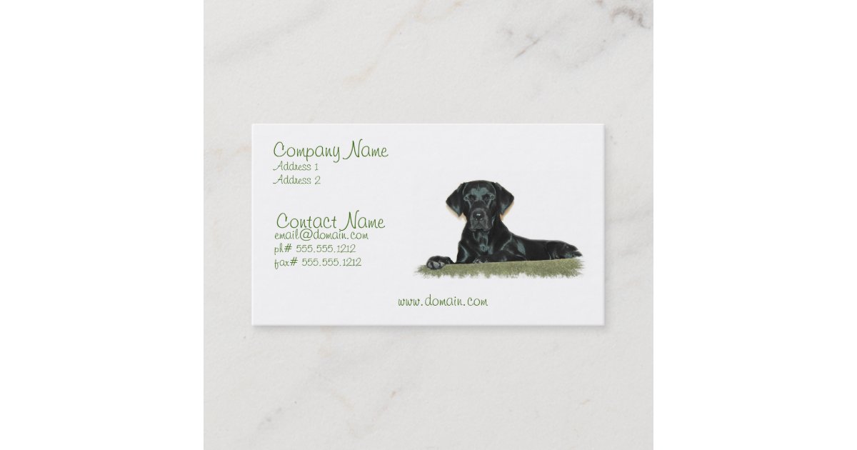Black Lab Business Card Zazzle