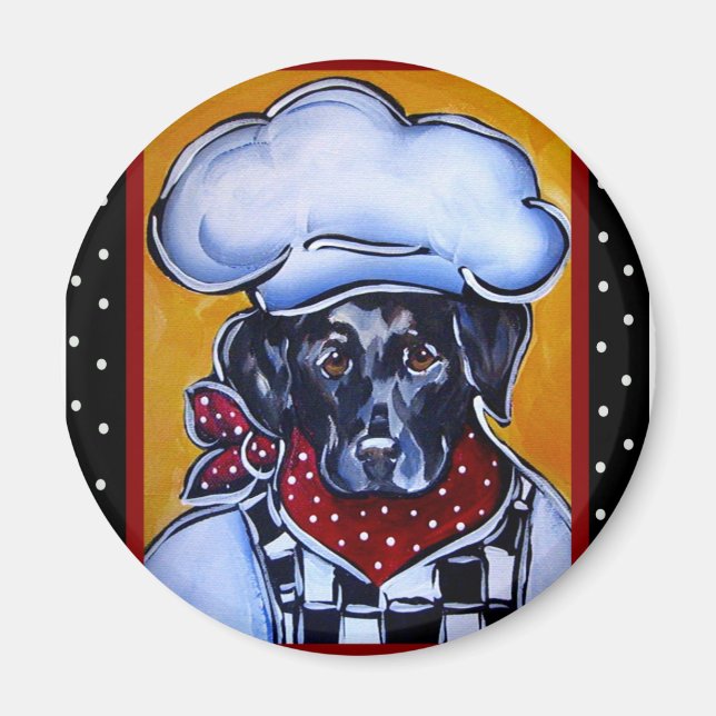 Black Lab Chef Magnet (Front)