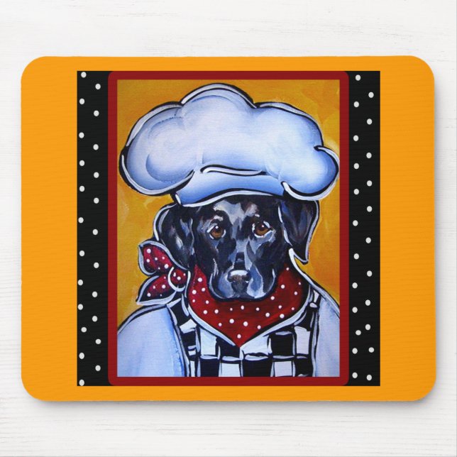 Black Lab Chef Mouse Pad (Front)