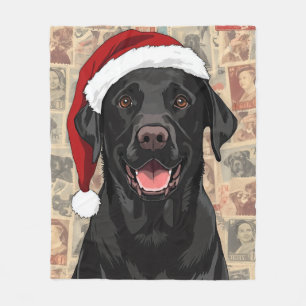 Black lab christmas blanket