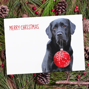 Black Lab Christmas - Cute Puppy Black Lab Holiday Card