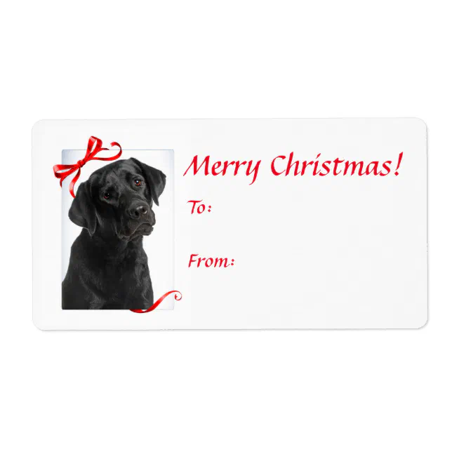 Black Lab Christmas Gift Labels Zazzle