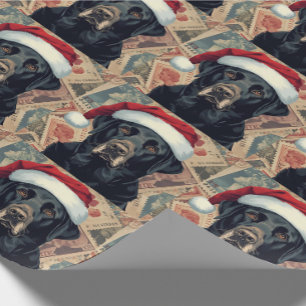 Black lab christmas gift wrap